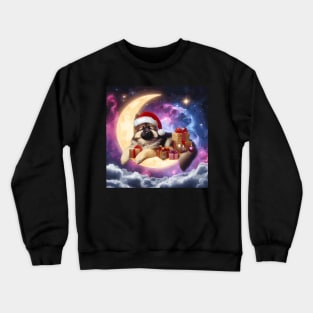 German Shepherd Dog On The Moon Christmas Crewneck Sweatshirt